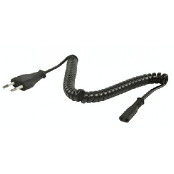 CABLEXPERT POWER CURLED CORD (C1) 2x0.75SQ.MM VDE APPROVED 1,8M