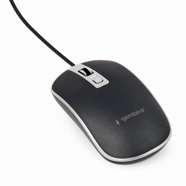 GEMBIRD USB WIRED OPTICAL MOUSE BLACK/SILVER