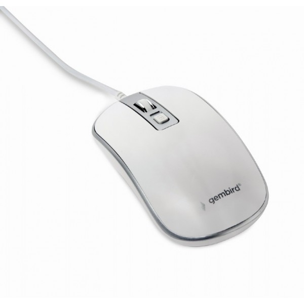 GEMBIRD USB WIRED OPTICAL MOUSE WHITE/SILVER