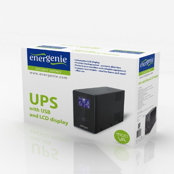 ENERGENIE UPS WITH USB AND LCD DISPLAY 2000 VA BLACK