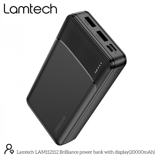 LAMTECH POWER BANK 20000MAH BLACK