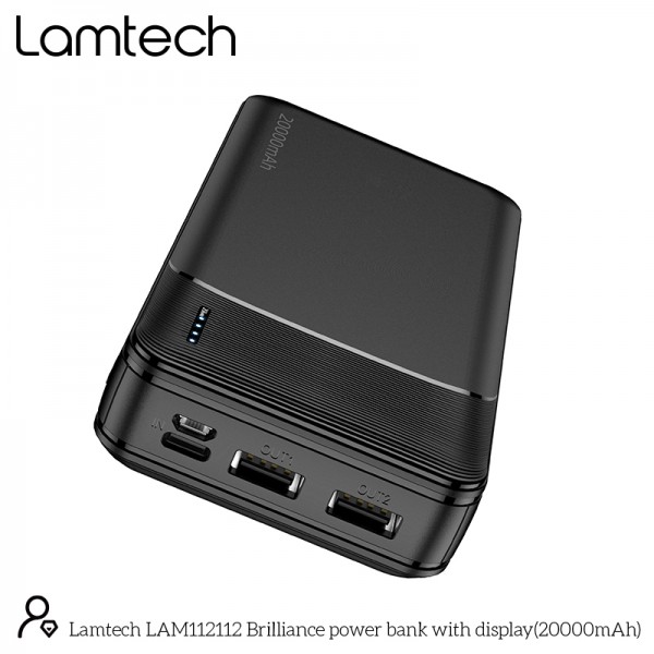 LAMTECH POWER BANK 20000MAH BLACK