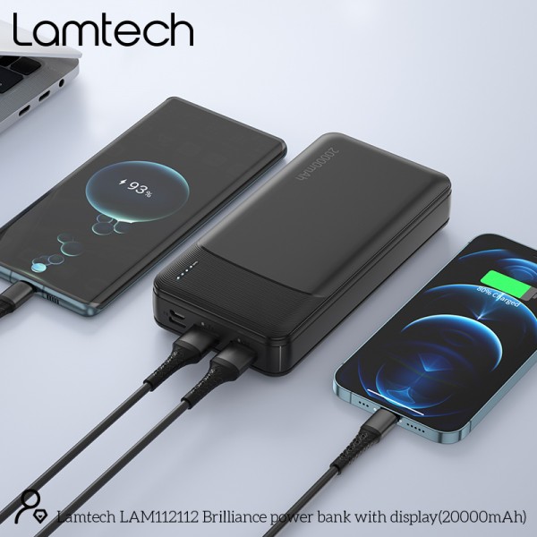 LAMTECH POWER BANK 20000MAH BLACK