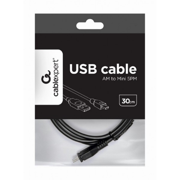 CABLEXPERT USB2.0 A-PLUG MINI 5PM CABLE 30CM