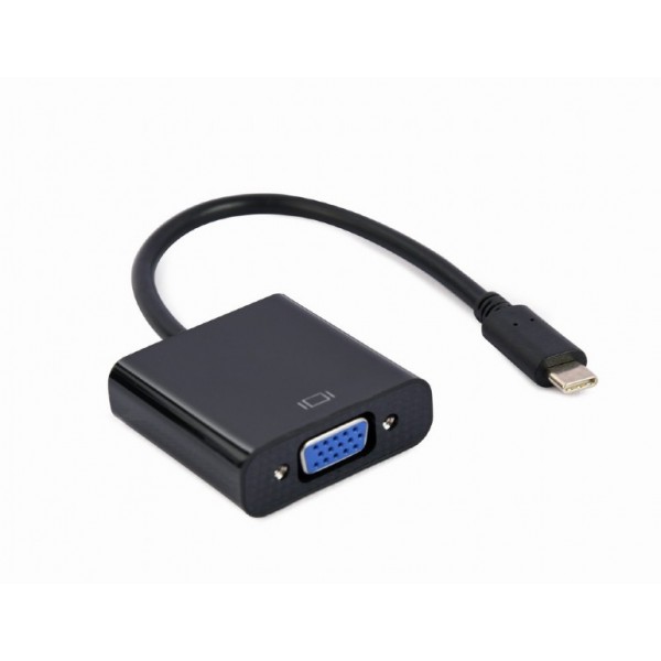 CABLEXPERT USB TYPE-C TO VGA ADAPTER CABLE 15CM BLACK RETAIL PACK