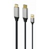 CABLEXPERT 4K HDMI MALE TO DISPLAYPORT MALE ADAPTER CABLE 2M BLACK RETAIL PACK