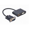 CABLEXPERT VGA TO HDMI+VGA ADAPTER CABLE 0,15M BLACK RETAIL PACK