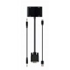 CABLEXPERT VGA TO HDMI+VGA ADAPTER CABLE 0,15M BLACK RETAIL PACK