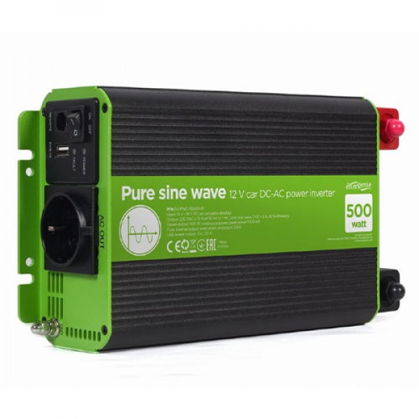 ENERGENIE 12V PURE SINE WAVE CAR DC-AC POWER INVERTER 500W