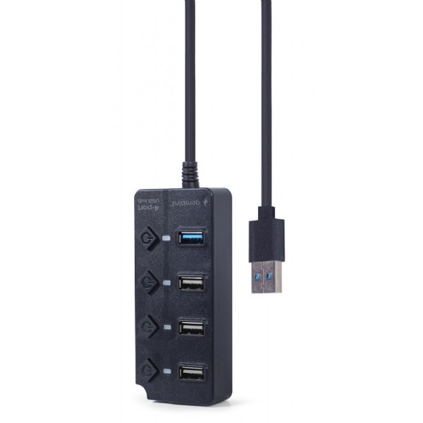 GEMBIRD 4-PORT USB HUB (1XUSB3.1+3XUSB2.0) WITH SWITCHES