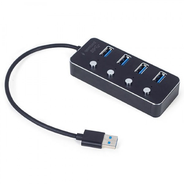 GEMBIRD USB3.1 (GEN1) POWERED 4-PORT HUB WITH SWITCHES