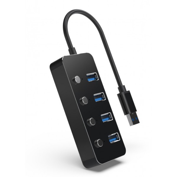 GEMBIRD USB3.1 (GEN1) POWERED 4-PORT HUB WITH SWITCHES