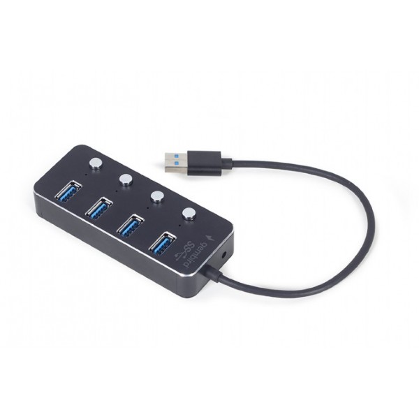 GEMBIRD USB3.1 (GEN1) POWERED 4-PORT HUB WITH SWITCHES