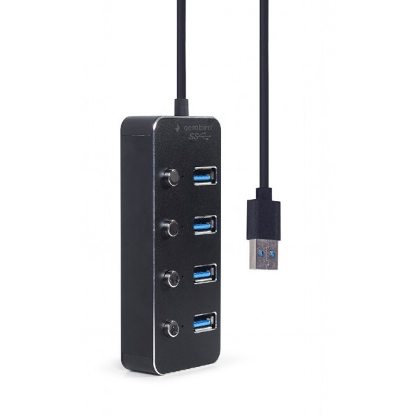 GEMBIRD USB3.1 (GEN1) POWERED 4-PORT HUB WITH SWITCHES