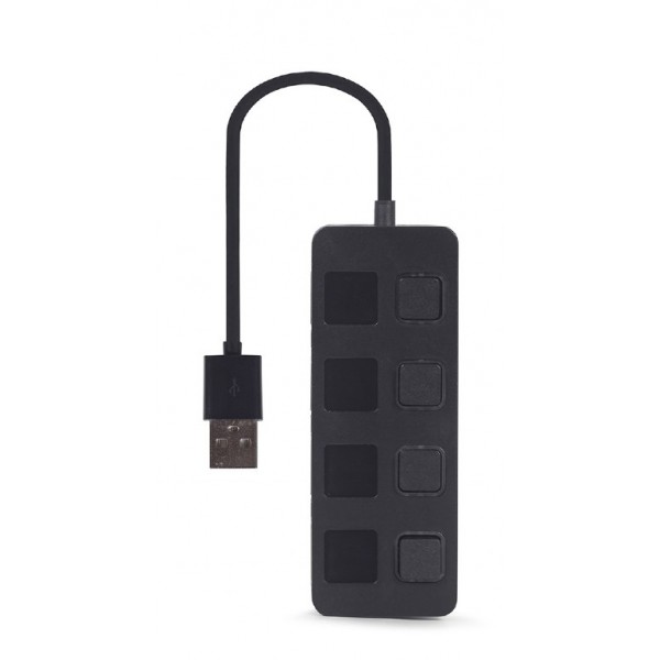 GEMBIRD 4-PORT USB 2.0 HUB WITH SWITCHES BLACK