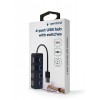 GEMBIRD 4-PORT USB 2.0 HUB WITH SWITCHES BLACK