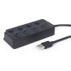 GEMBIRD USB 2.0 4-PORT HUB WITH SWITCHES BLACK