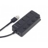 GEMBIRD USB 2.0 4-PORT HUB WITH SWITCHES BLACK