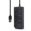 GEMBIRD USB 2.0 4-PORT HUB WITH SWITCHES BLACK