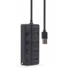 GEMBIRD USB 2.0 4-PORT HUB WITH SWITCHES BLACK