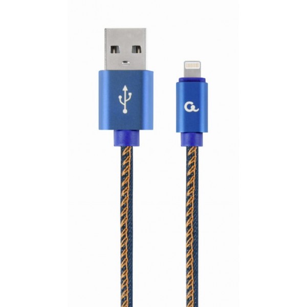 CABLEXPERT PREMIUM JEANS 8-PIN CABLE WITH METAL CONNECTORS 2M BLUE