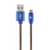 CABLEXPERT PREMIUM JEANS MICRO USB CABLE WITH METAL CONNECTORS 2M BLUE