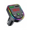 GEMBIRD 3 IN 1 RGB CARKIT WITH FM RADIO TRANSMITTER AND USB CHARGER BLACK