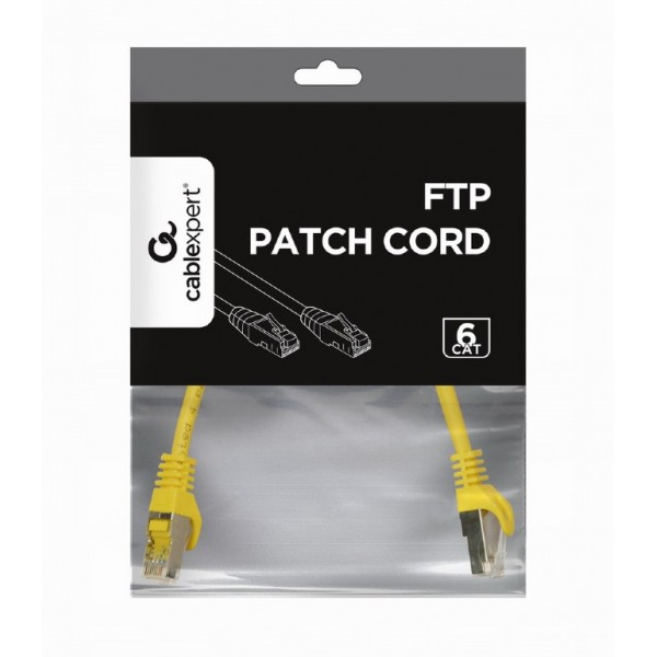 CABLEXPERT FTP CAT6 UTP PATCH CORD SHIELDED YELLOW 0.25M