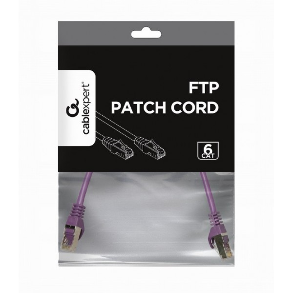 CABLEXPERT FTP CAT6 UTP PATCH CORD PURPLE SHIELDED 0.5M