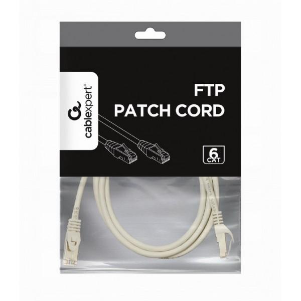 CABLEXPERT FTP CAT6 PATCH CORD WHITE SHIELDED 2M