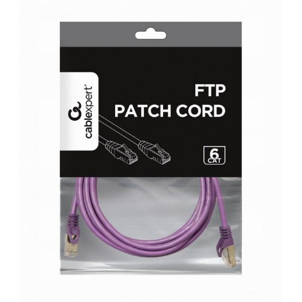 CABLEXPERT FTP CAT6 PATCH CORD PURPLE SHIELDED 3M