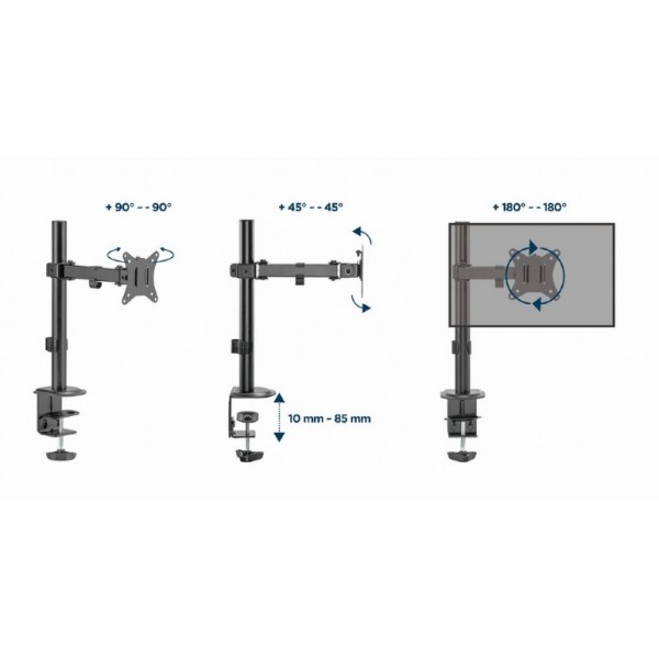 GEMBIRD DESK MOUNTED SINGLE MONITOR ARM 17'-32'