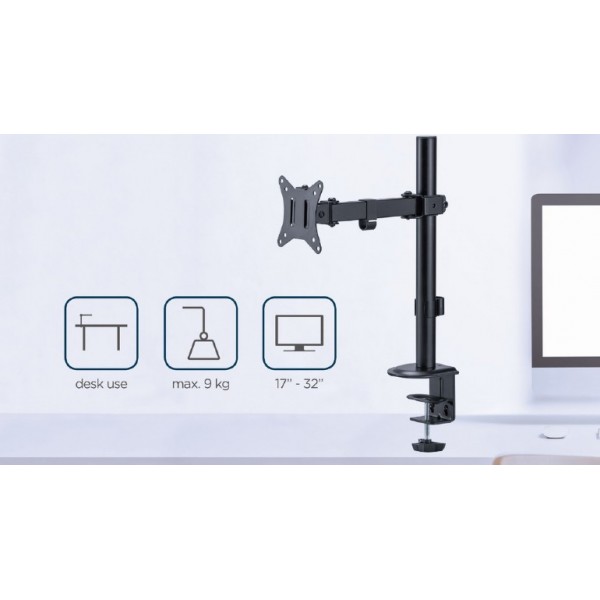 GEMBIRD DESK MOUNTED SINGLE MONITOR ARM 17'-32'