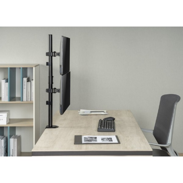 GEMBIRD ADJUSTABLE 2-DISPLAY VERTICAL DESK MOUNT 17'-32'