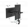 GEMBIRD ADJUSTABLE DESK MOUNTED DOUBLE MONITOR ARM 17'-32'