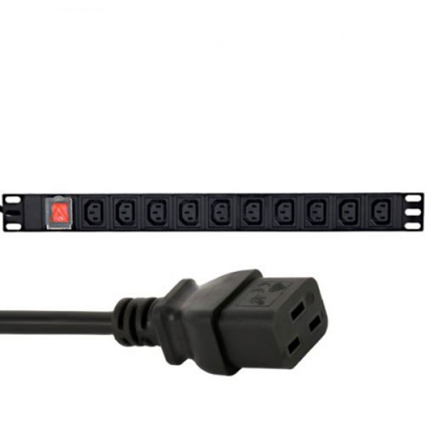 ENERGENIE POWER DISTRIBUTION UNIT (PDU), 10PCS C13 SOCKETS, 1U, 16A, C19 PLUG 2M CABLE