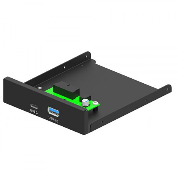 GEMBIRD INTERNAL 3.5''FRONT PC PANEL, USB 3.1 TYPE-A + TYPE-C PORT BLACK