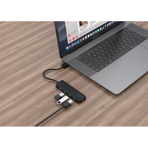 GEMBIRD 4-PORT USB 3.1 (Gen 1) HUB BLACK