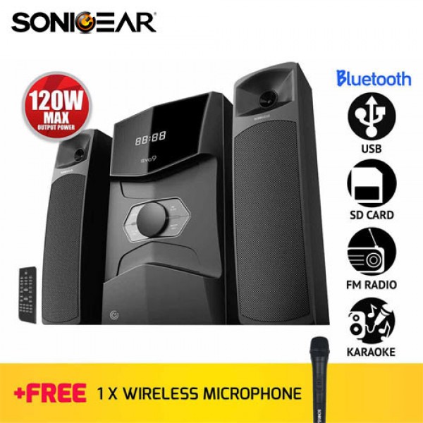 SONIC GEARS BLUETOOTH MULTIMEDIA AUDIO SPEAKERS 2,1 BLACK