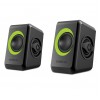 SONIC GEARS USB POWERED QUAD BASS SPEAKERS 2,0 BLACK LIME GREEN