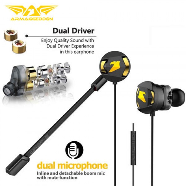 ARMAGGEDDON DUAL MICROPHONE GAMING EARPHONE WASP 5