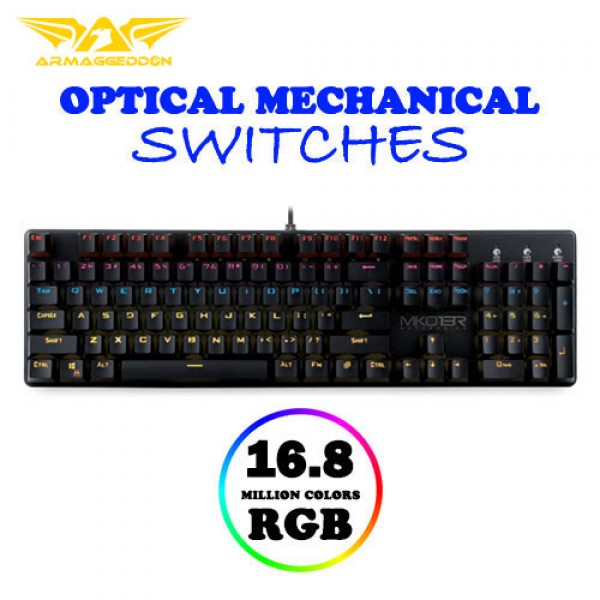 ARMAGGEDDON OPTICAL MECHANICAL RGB KEYBOARD MKO-13R BLACK