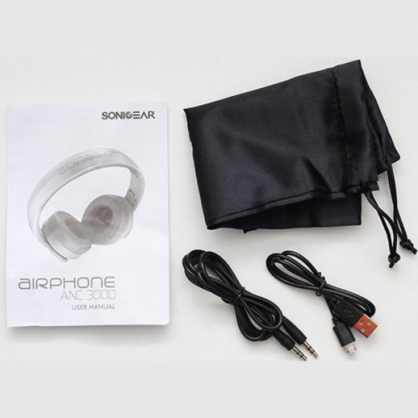 SONIC GEAR BLUETOOTH NOISE CANCEL HEADPHONES AIRPHONE ANC 3000 W.GOLD