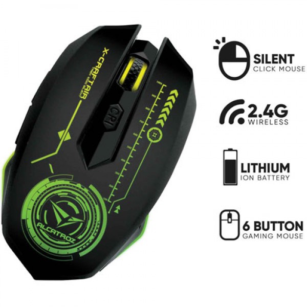 ALCATROZ SILENT XCRAFT WIRELESS LiBAt MOUSE 7 COLOUR TREK1000