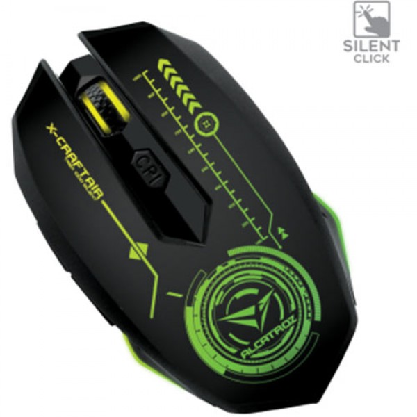 ALCATROZ SILENT XCRAFT WIRELESS LiBAt MOUSE 7 COLOUR TREK1000