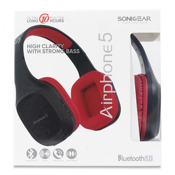 SONIC GEAR BLUETOOTH 5.0 HEADSET (2019) AIRPHONE 5 B.MAROON