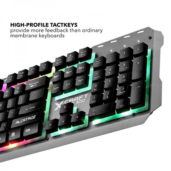 ALCATROZ SPILL PROOF GAMING KEYBOARD WITH BACKLIGHT EFFECTS