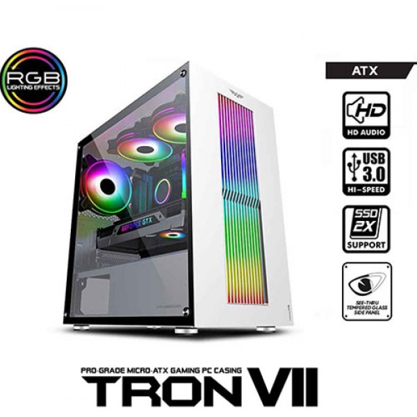 ARMAGGEDDON GAMING CASE TRON VII WHITE