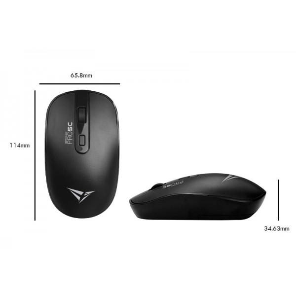 ALCATROZ WIRELESS TWO WAY DONGLE (USB+TYPE-C) SILENT MOUSE BLACK