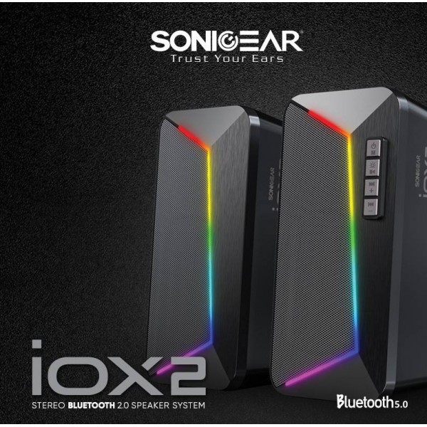 SONIC GEAR RGB BLUETOOTH 5.0 STEREO SYSTEM SPEAKER 2.0 iOX 2